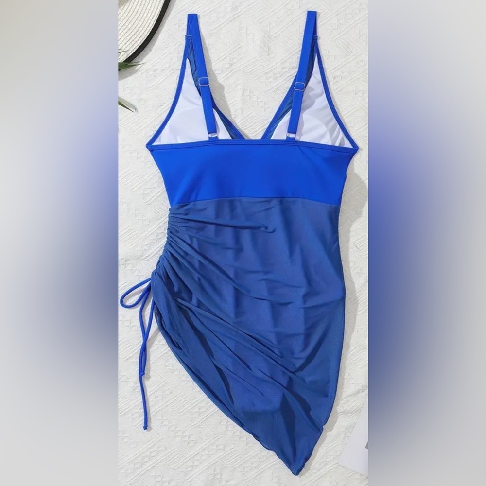 Elegant Blue Women's Swim Dress - Picture 4 of 12